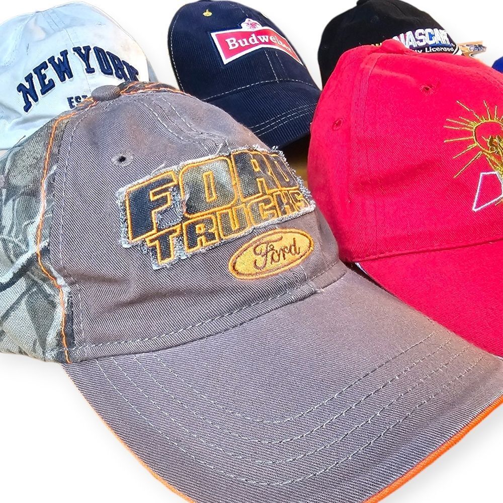 Vintage Baseball Cap Hat Lot – Ford, Budweiser, Michelin, NY, NASCAR (6 Total) - Picture 9 of 9